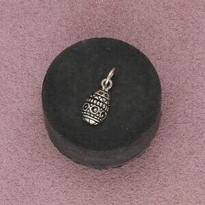 sterling silver scroll easter egg charm pendant